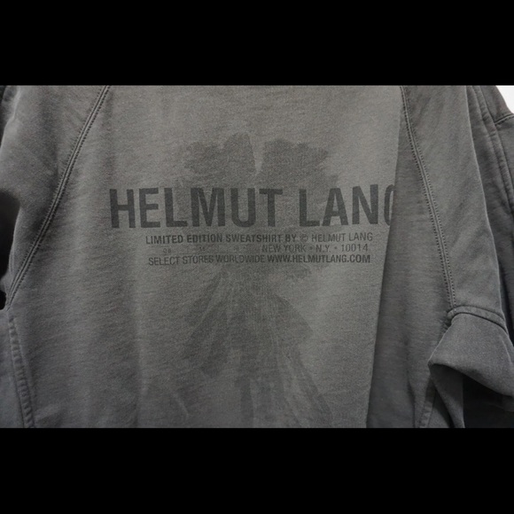 Helmut Lang Classic Logo Palm Crewneck Sweatshirt Faded Black XS NWT - Picture 5 of 7